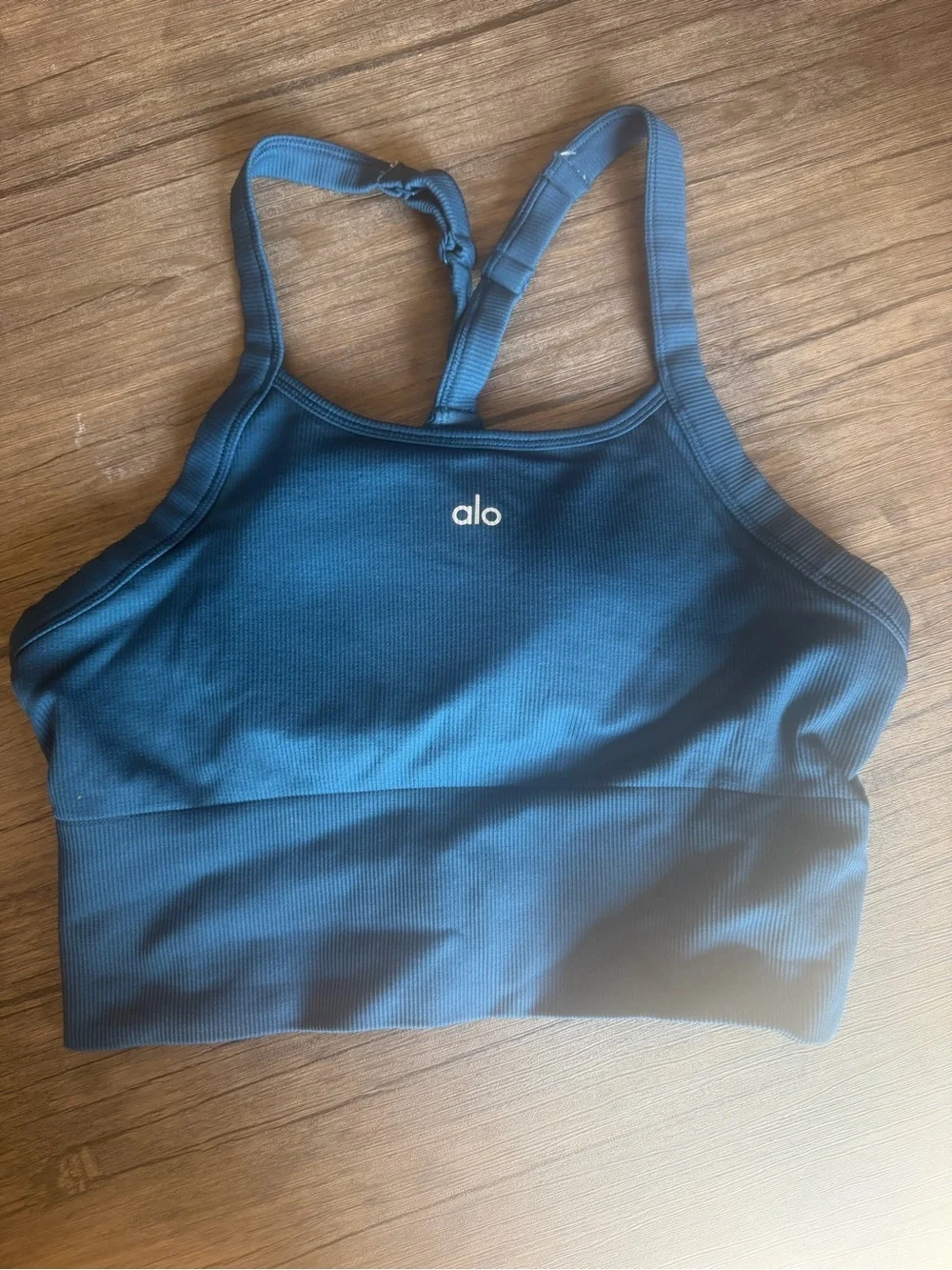 ALO Favorite Ribbed Bra Tank In Eclipse Blue